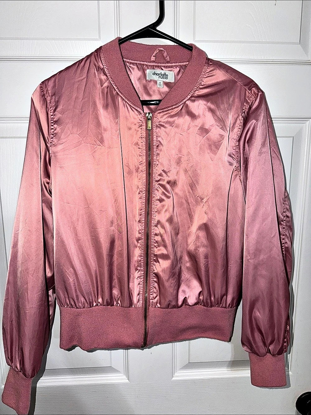 Charlotte Russe Pink Bomber Jacket Size Medium Like New